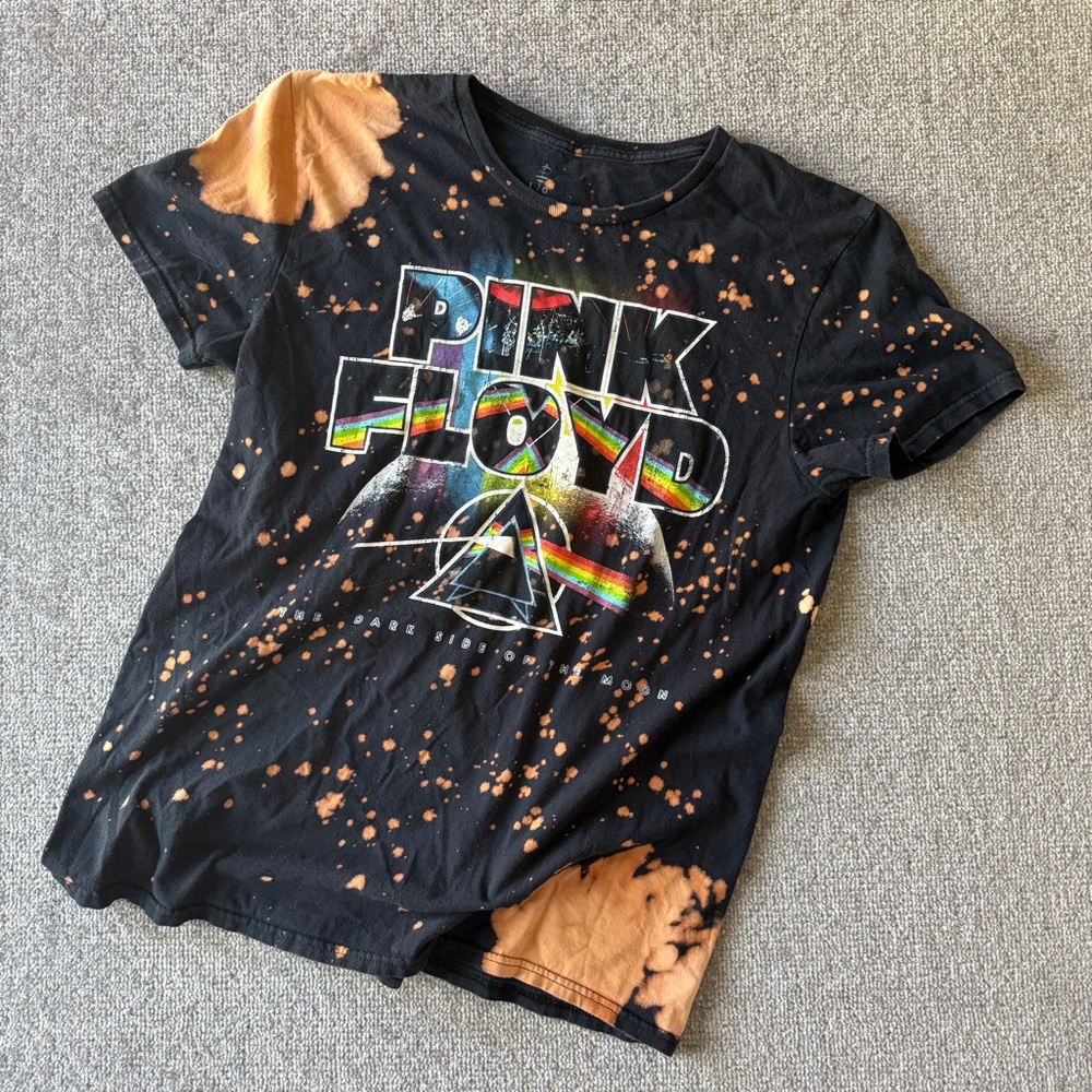 Pink Floyd Dark Side of The Moon Splatter Tie-Dye 2021 Women's Large T-Shirt